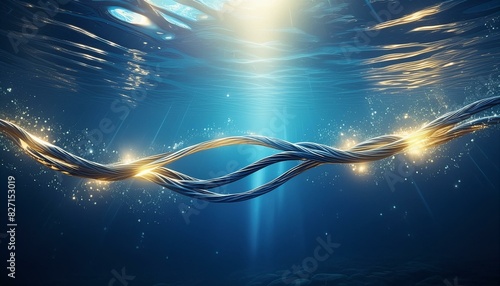 Sparkling electric waite under water  photo