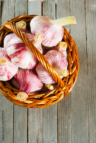Basket of garlics