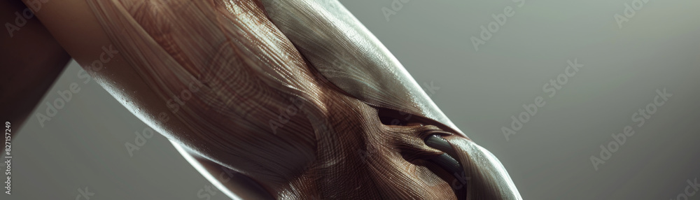 Obraz premium Hyper-realistic illustration of human muscle joint
