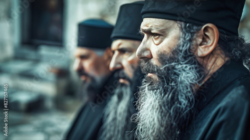Three old orthodox monks photo