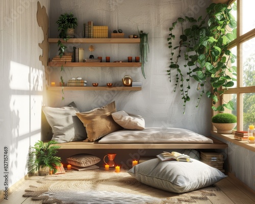 Wallpaper Mural Craft a realistic 3D rendering of a cozy corner in a living room dedicated to self-care Torontodigital.ca