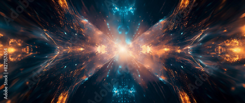 Abstract cyberspace image, 64:27 aspect ratio, spiritual, inspiration, artificial intelligence, neural networks, data, internet, binary, cloud computing, prompts, universe, yoga, etc. © Cyber & Spiritual