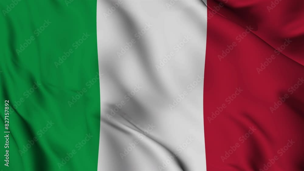 Italy Flag waving animation seamless loop. 4k Italy Flag waving animation seamless loop. 4k