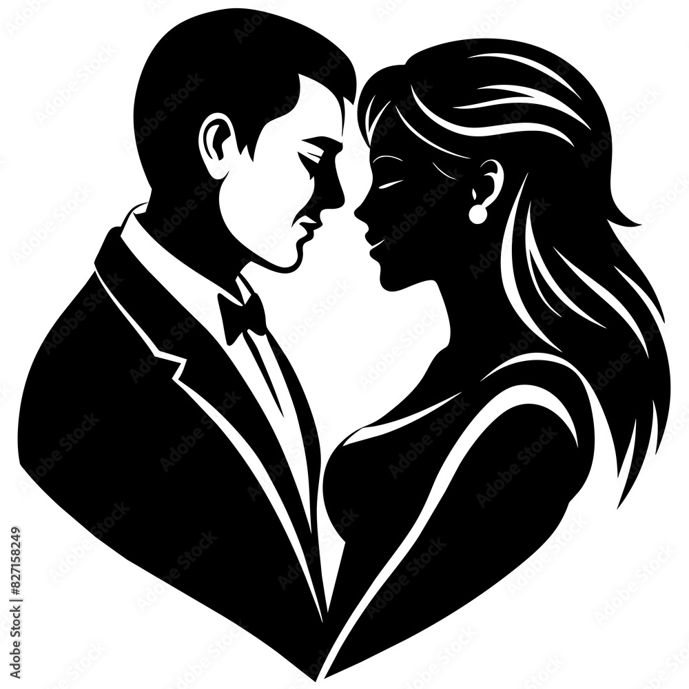 Intricate Romantic Couple silhouette Intricate Romantic Couple silhouette