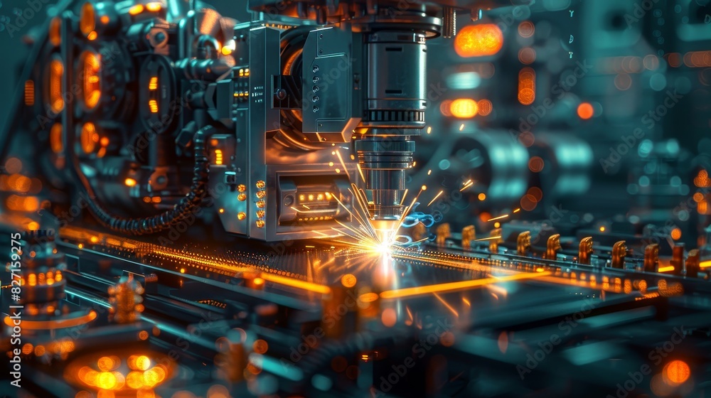 Automated Precision Welding Process in High-Tech Industrial Manufacturing Environment Automated Precision Welding Process in High-Tech Industrial Manufacturing Environment