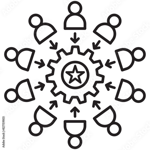 employee engagement icon teamwork vector illustration