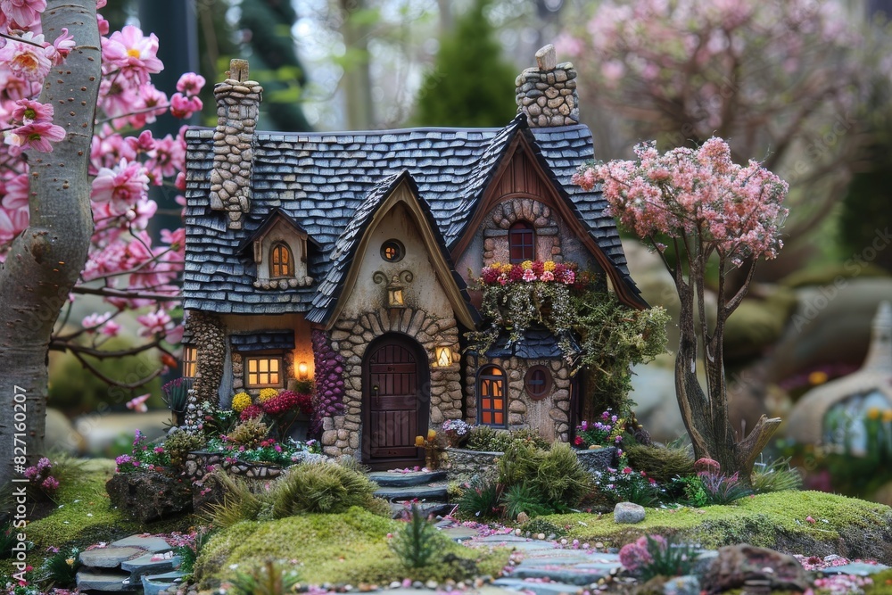 Fototapeta premium Craft an alluring visual representation of a dreamy Fairy Tale Cottage