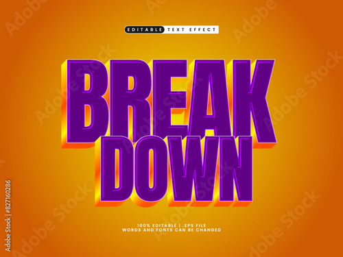 break down editable text effect in simple and happy text style