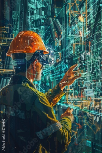 Industrial Worker Using VR Technology for Digital Simulation and Planning