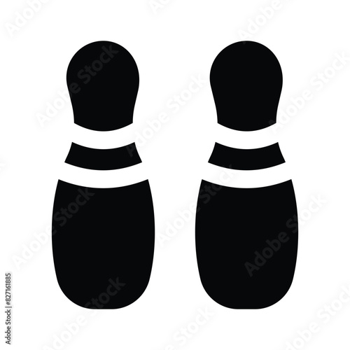 Modern icon of bowling pins, indoor skittles games