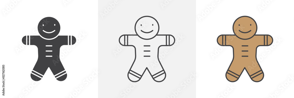 Gingerbread man graphics. Christmas man shape cookie vector. Gingerbread man graphics. Christmas man shape cookie vector.