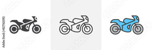 Motorcycle graphics. Motorbike vector. Sport motor cycle symbol.