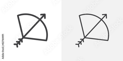 Bow arrow vector set. Archery bow and arrow graphic.