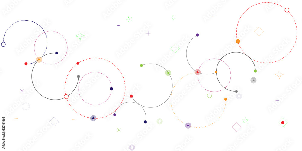 Vectors Big data visualization, Plexus circles connection for global communication, science and technology background design.