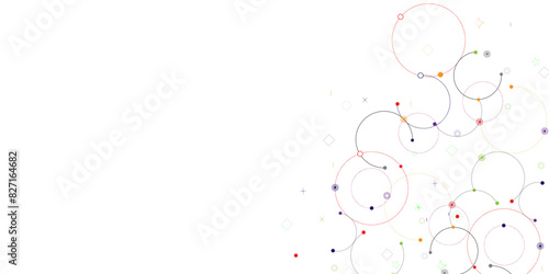 Vectors Big data visualization, Plexus circles connection for global communication, science and technology background design.