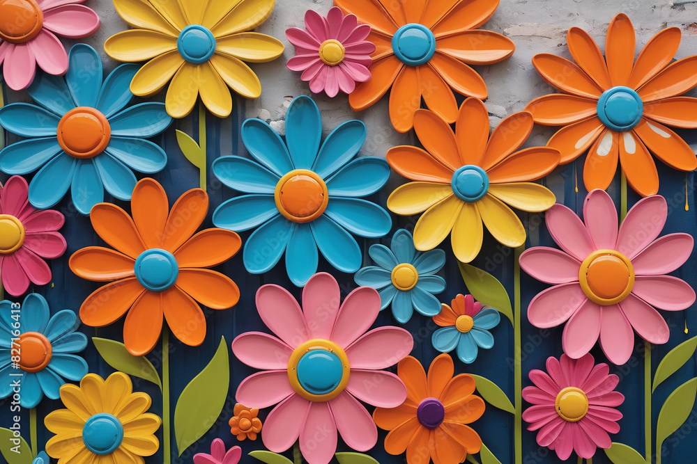 digital artwork, group painting of daisy flowers painted in bright and cheerful colors, background for greeting cards, wall paintings, digital artwork, group painting of daisy flowers painted in bright and cheerful colors, background for greeting cards, wall paintings,