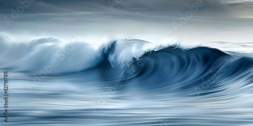 Capturing the Beauty of Rippling Blue Waves in a Serene Ocean Setting. Concept Ocean Waves, Serene Setting, Rippling Beauty, Blue Hues, Nature Photography
