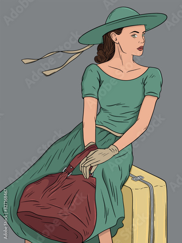 Illustration of pin up girl