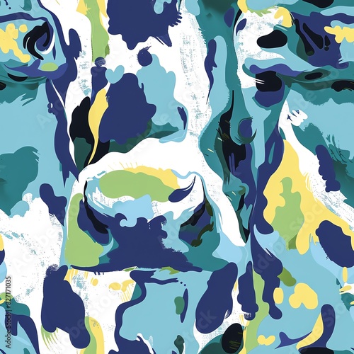 Artistic rendering of classic cow print in an abstract composition  suitable for modern art projects and creative designs