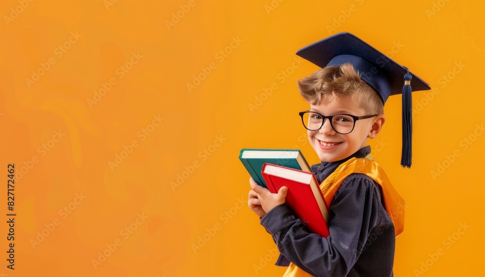 The Bright Future: Boy Graduating from Elementary School with a Love for Literature The Bright Future: Boy Graduating from Elementary School with a Love for Literature