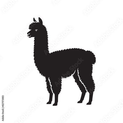 Elegant Alpaca silhouette vector for creative projects Alpaca illustration