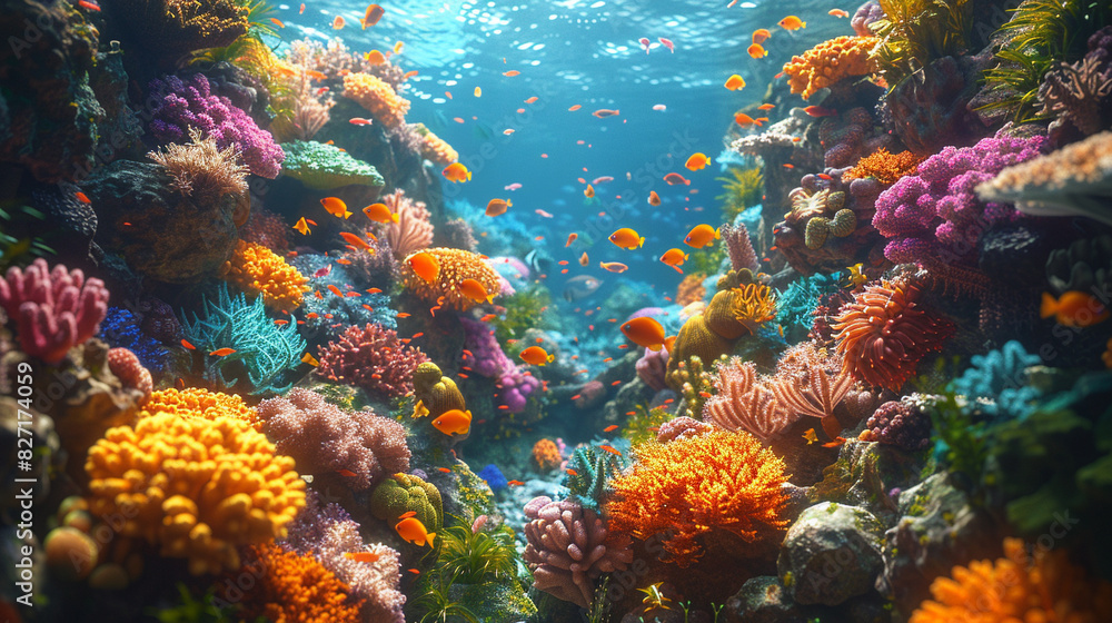 Ocean coral reef underwater. Sea world under water background. Beautiful view of sea life Ocean coral reef underwater. Sea world under water background. Beautiful view of sea life