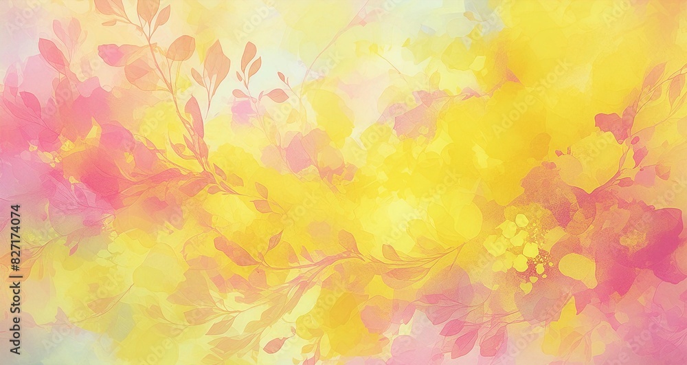 Abstract grunge painting background with yellow and pink watercolor spots Abstract grunge painting background with yellow and pink watercolor spots