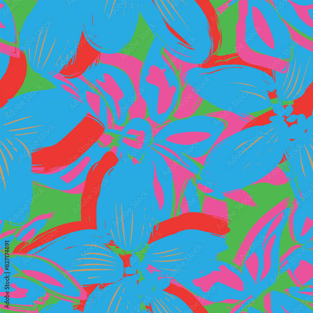 Colourful Abstract Floral Seamless Pattern Design Colourful Abstract Floral Seamless Pattern Design