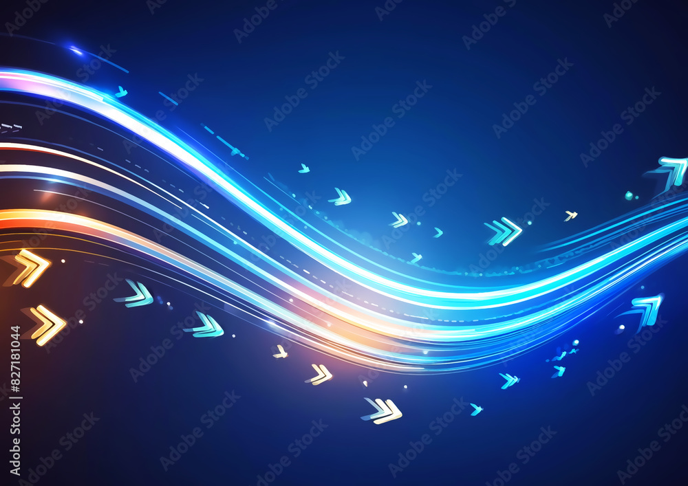 Obraz premium カーブしたカラフルな光の線の抽象的な背景