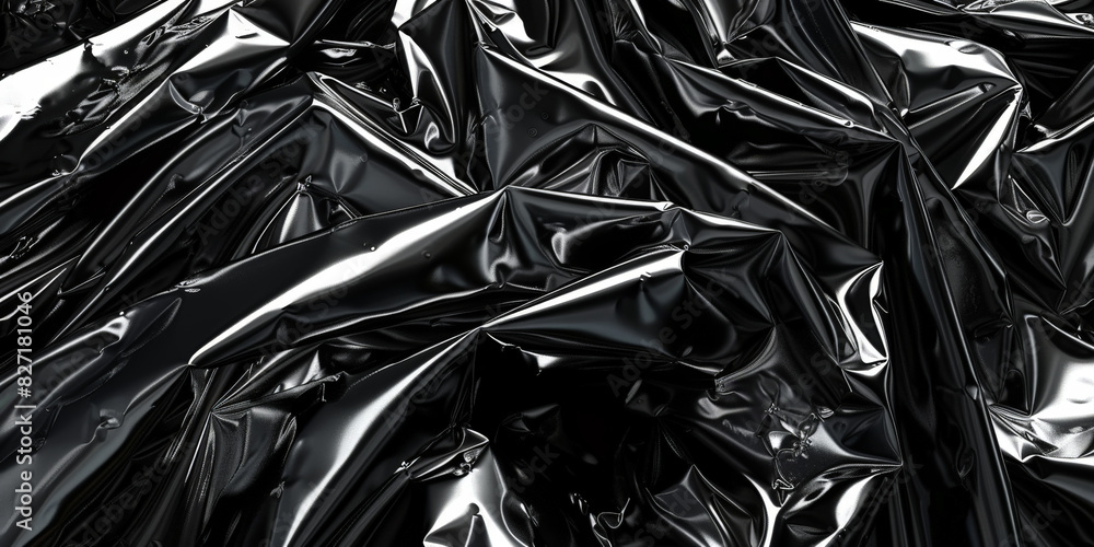 Abstract black crumpled surface with glossy texture creating a modern and edgy visual effect in a minimalist design
, shiny metal texture,crumpled plastic material Abstract black crumpled surface with glossy texture creating a modern and edgy visual effect in a minimalist design
, shiny metal texture,crumpled plastic material