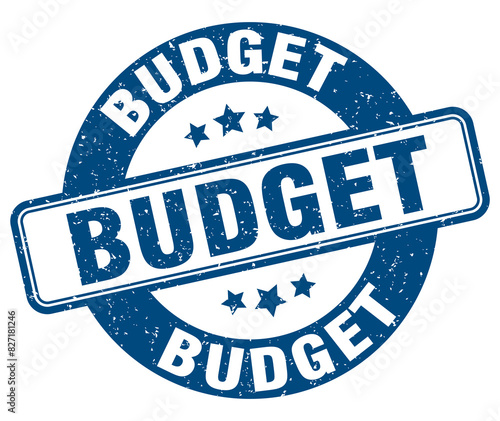 budget stamp. budget label. round grunge sign