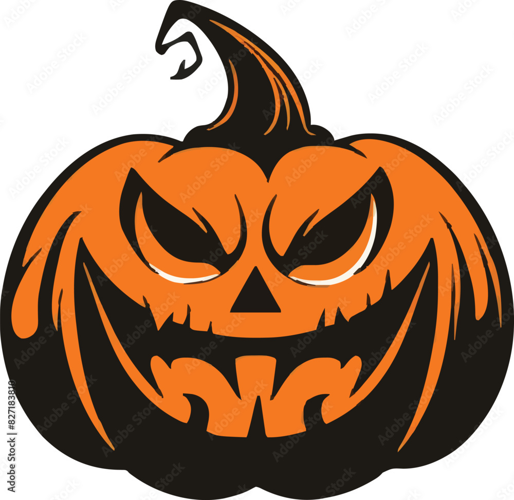 Fototapeta premium Scary Halloween pumpkin face