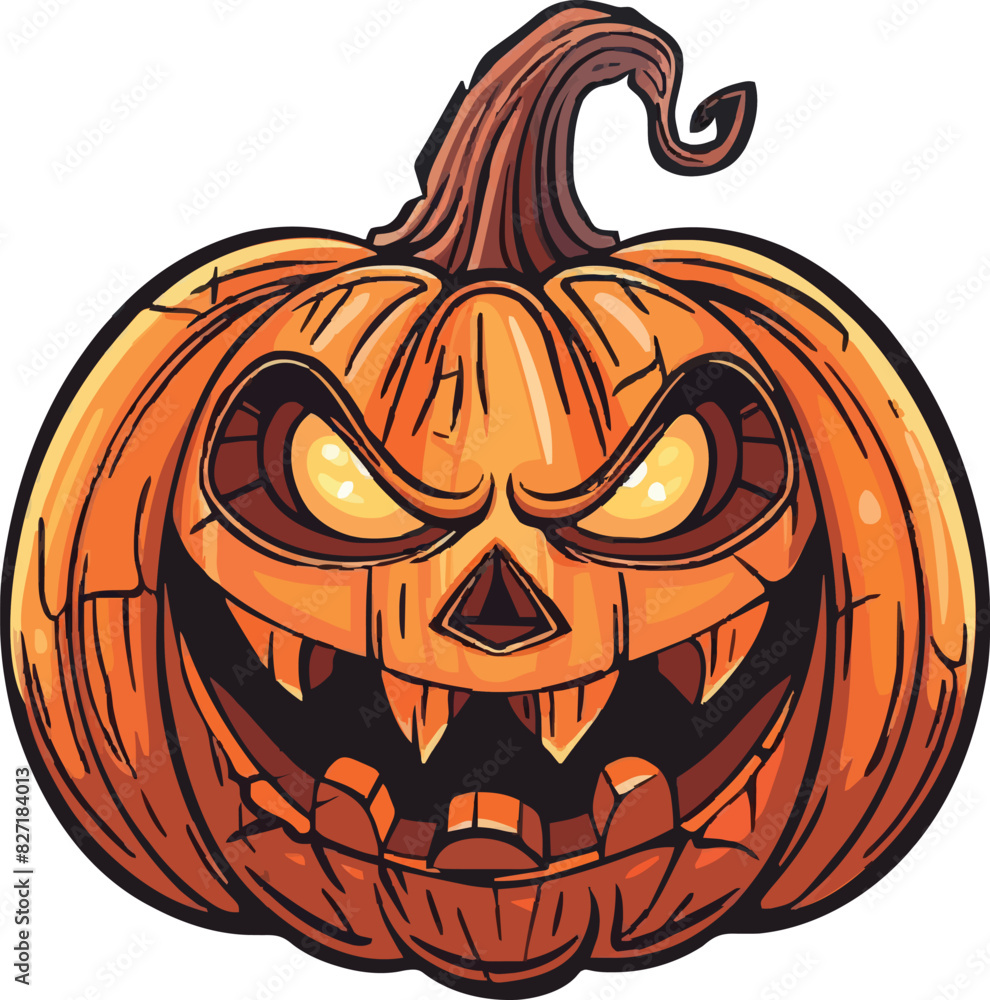 Fototapeta premium Scary Halloween pumpkin face