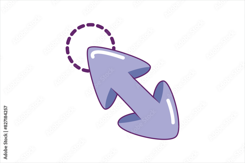 Mouse Arrow Flat Sticker Design Mouse Arrow Flat Sticker Design