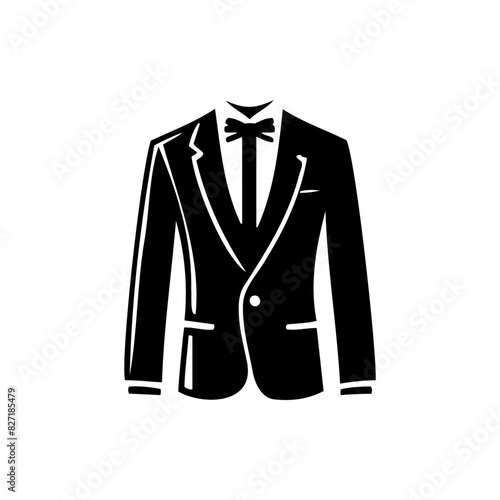 Vector silhouette of a gentleman suit for men, a tuxedo for a formal event.