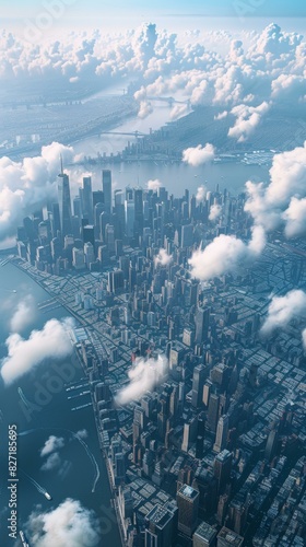 Manhattan Cityscape  A Panoramic View of New York s Skyline