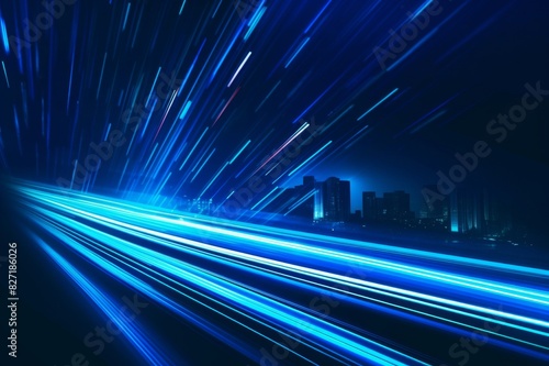 blue colored dynamic light trails