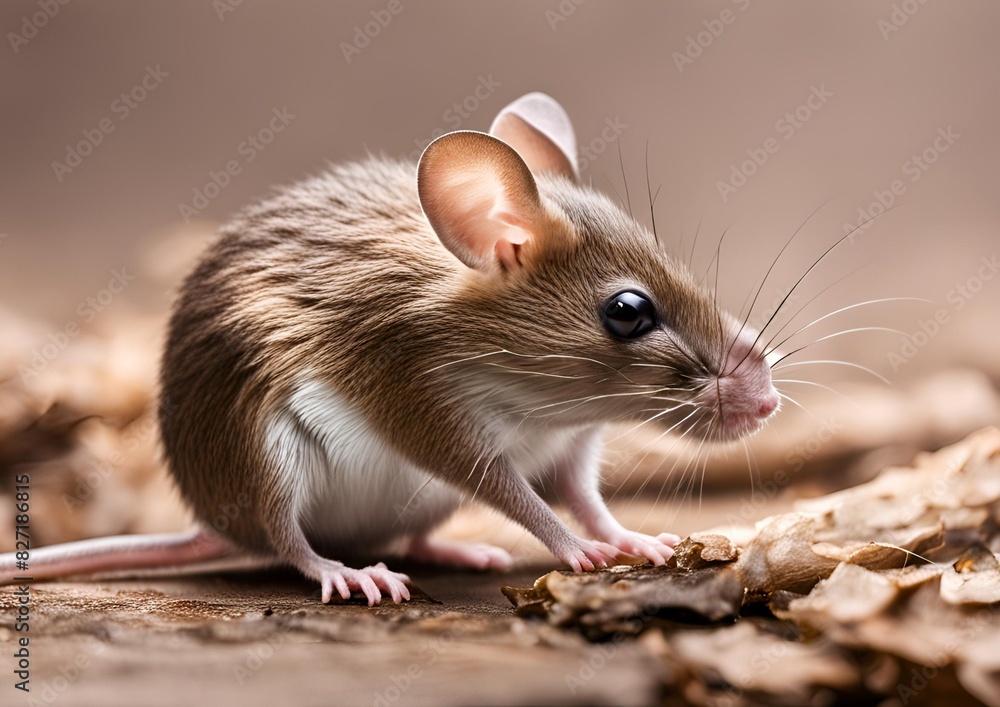 Wood mouse in front of a white backdrop. Wood mouse in front of a white backdrop.