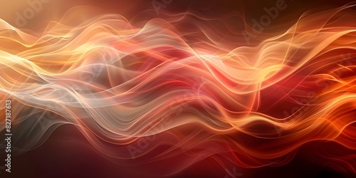 Dazzling Waves: Red and Orange Flames in Motion. Concept Nature Photography, Abstract Art, Vivid Color Palette, Dynamic Movement, Fire Elements