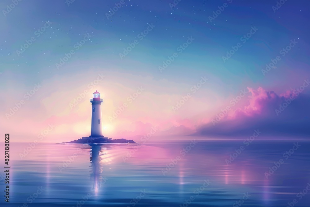 Illustrate a dreamy seascape at dusk