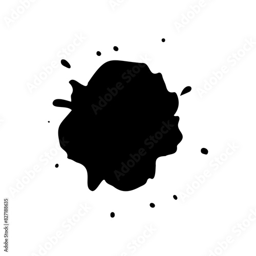 Black splash ink silhouette vector
