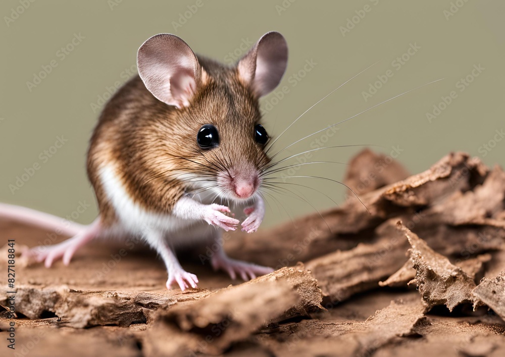 Wood mouse in front of a white backdrop. Wood mouse in front of a white backdrop.