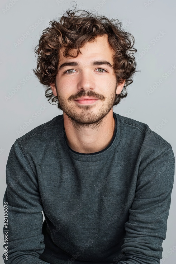 Fototapeta premium Man With Curly Hair and Beard