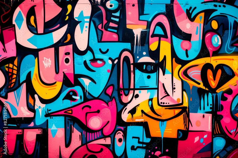 An artwork featuring an abstract painting created with vibrant colors. Background with spray paint texture An artwork featuring an abstract painting created with vibrant colors. Background with spray paint texture