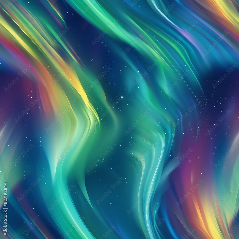 Obraz premium Panoramic view of a vibrant aurora borealis, offering a wide and immersive perspective of this natural spectacle for educational or touristic promotion