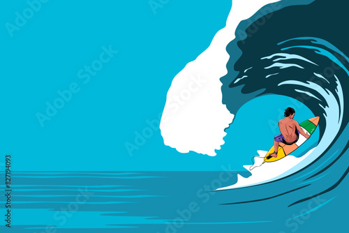 surfing beach illustration design vector