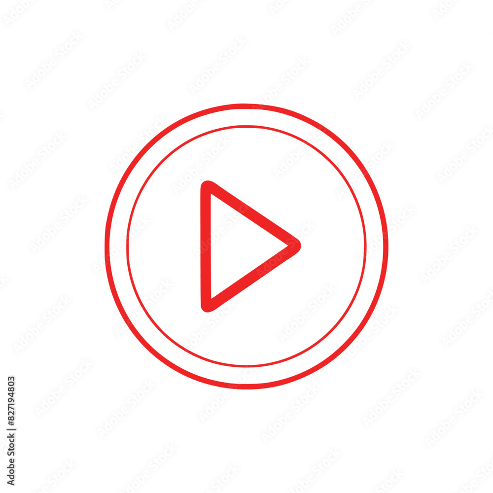 Play button icon on white background. Vector illustration in trendy flat style Play button icon on white background. Vector illustration in trendy flat style