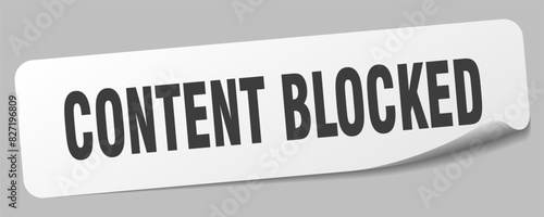 content blocked sticker. content blocked label