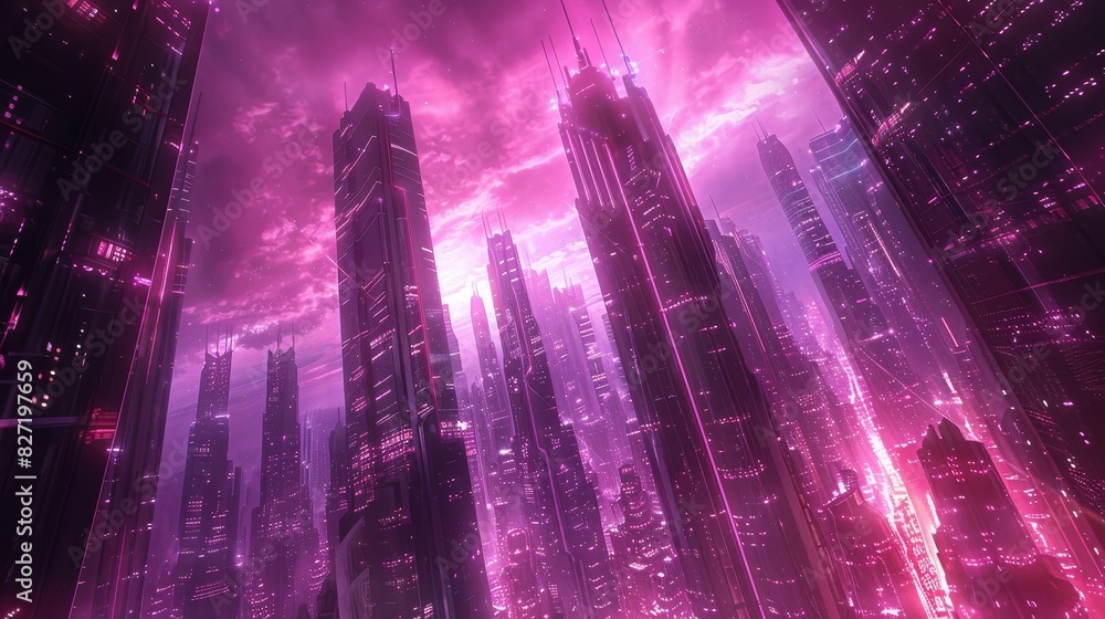 The image is a depiction of a futuristic city The image is a depiction of a futuristic city