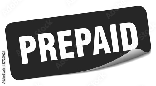 prepaid sticker. prepaid label